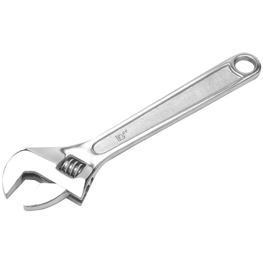 W30710 – PERFORM TOOL Adjustable Wrench, 10 Inch Length Chrome Alloy Steel Single